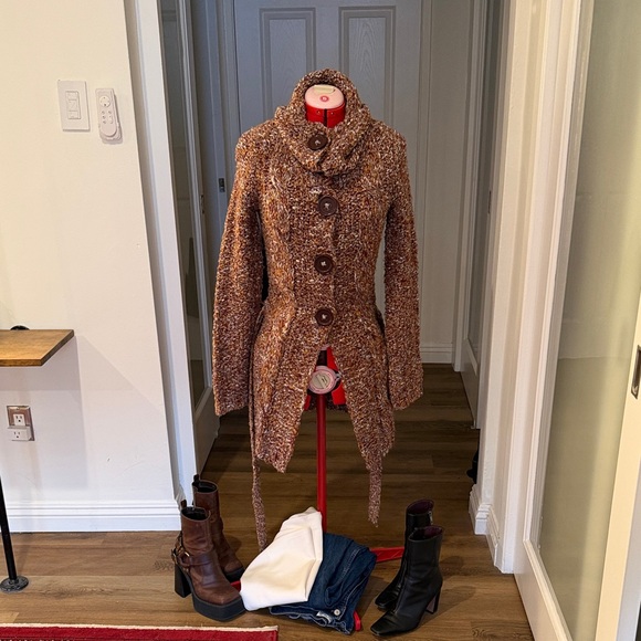 Free People Women's Brown Belted Coat - Picture 7 of 10